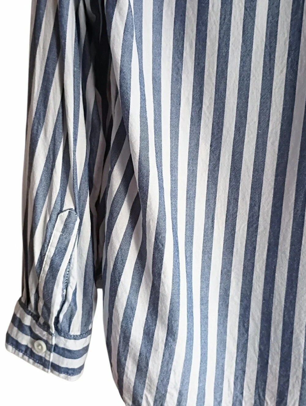 BEACH LUNCH LOUNGE Womens Shirt Button Down  Blue White Stripes MEDIUM - Picture 5 of 8